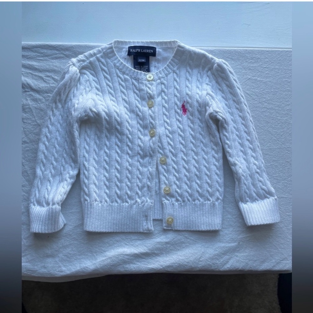 Ralph Lauren White Cotton Knit Sweater